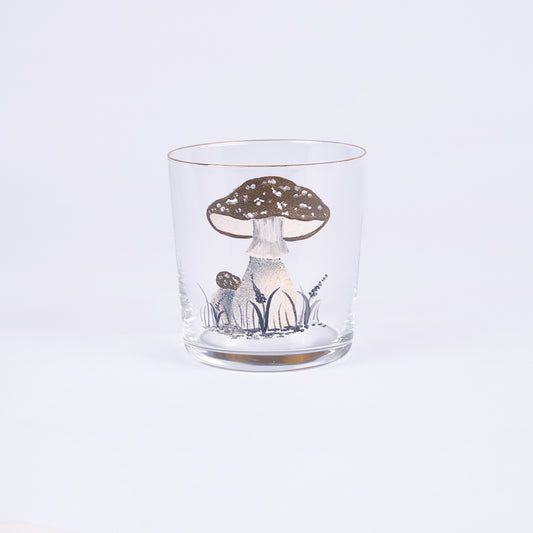 Olive Mushroom Hand-Painted Tumbler Glass