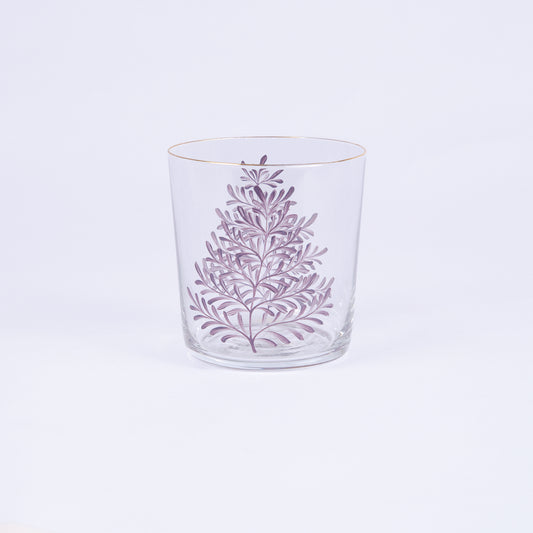 Set of 4 Leaves Hand-Painted Tumbler Glass