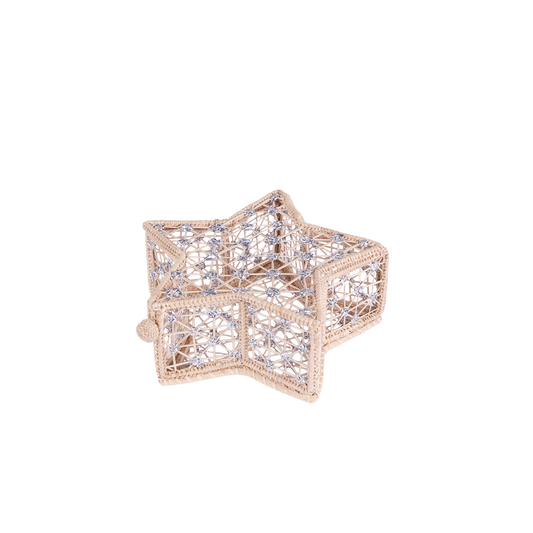 Star Handwoven Natural & Silver Box