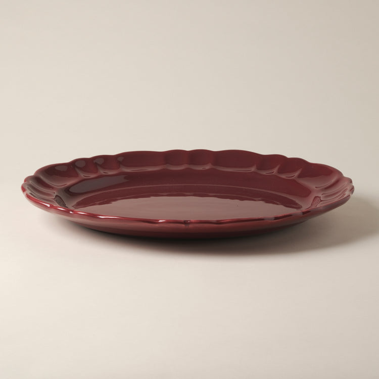 Bordeaux Flower Handmade Ceramic Platter