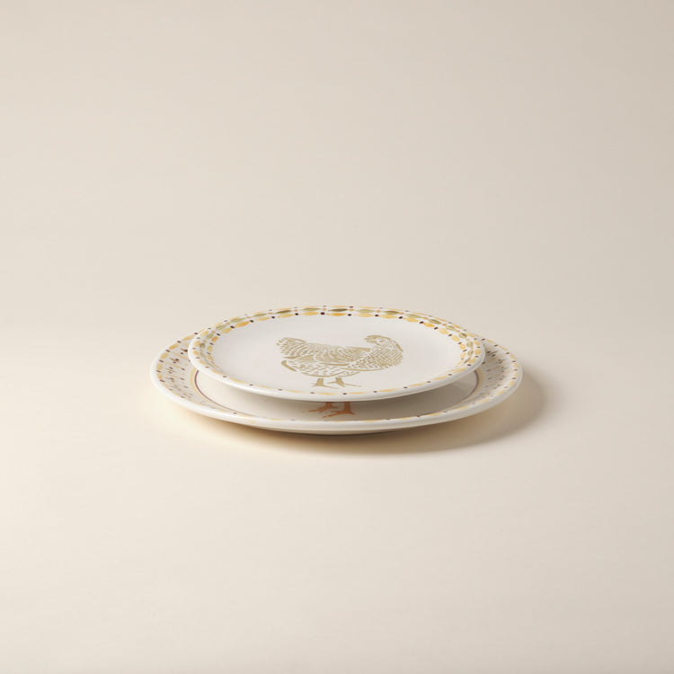 Rooster Hand-Painted Ceramic Dessert Plate