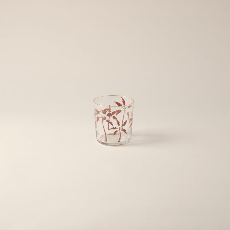 Palm Trees Hand-Painted Terracotta Glass Tumbler Glass