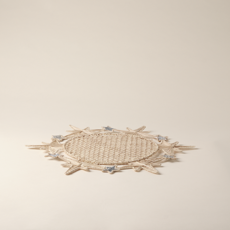 Moon Handwoven Natural & Silver Placemat