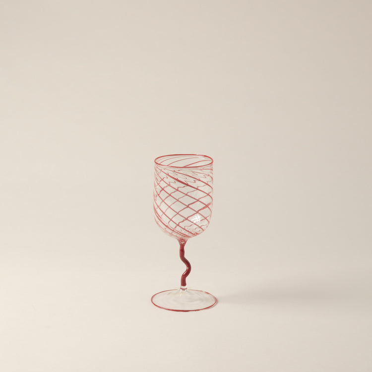 Bordeaux Stripes Borosilicate Stem Glass