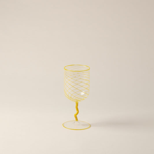 Yellow Stripes Borosilicate Stem Glass