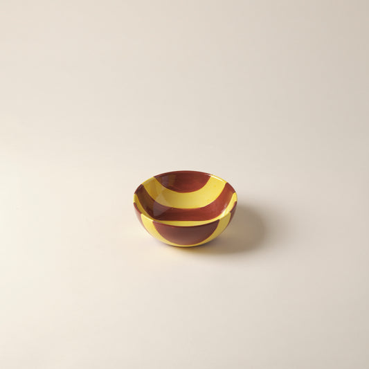 Striped Terracotta & Yellow Cereal Bowl