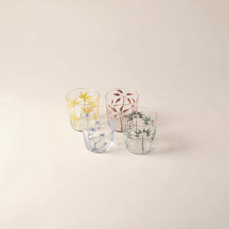 Palm Trees Hand-Painted Terracotta Glass Tumbler Glass