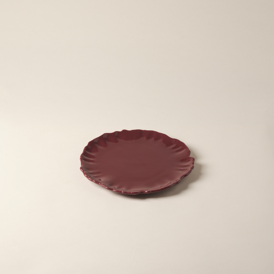 Bordeaux Flower Handmade Dessert Plate