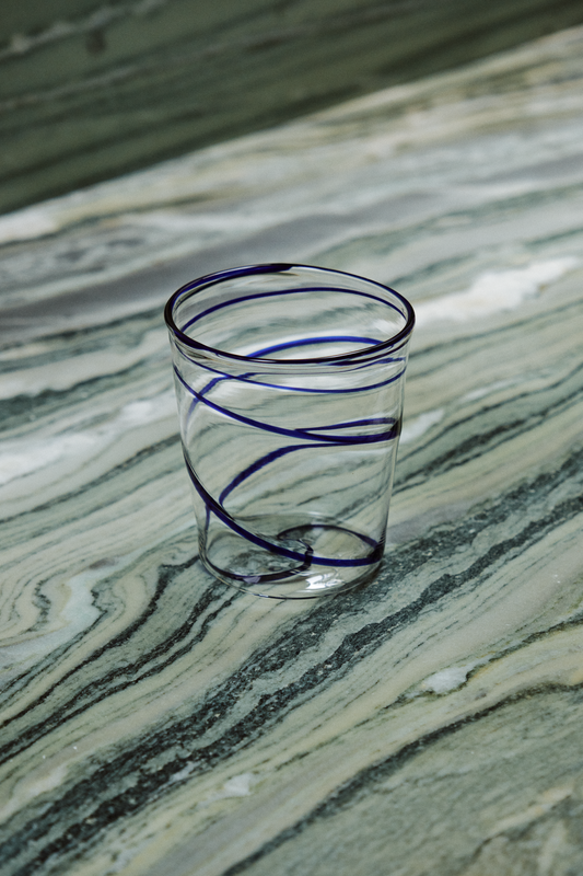 Blue Borosilicate Tumbler Glass