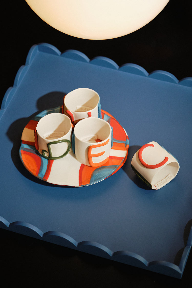 Blue Wooden Tray