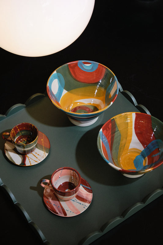 Dark Green Wooden Tray