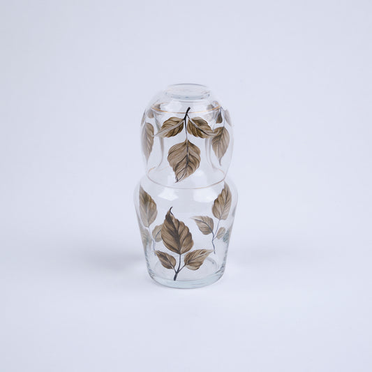 Beside Water Carafe & Glass Set Hand-Painted Olive Leaves