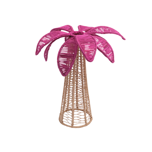 Palm Tree Handwoven Pink Candle Holder