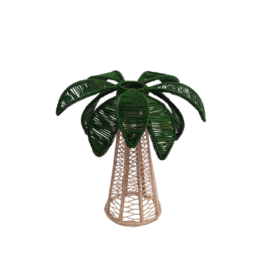 Palm Tree Handwoven Green Candle Holder