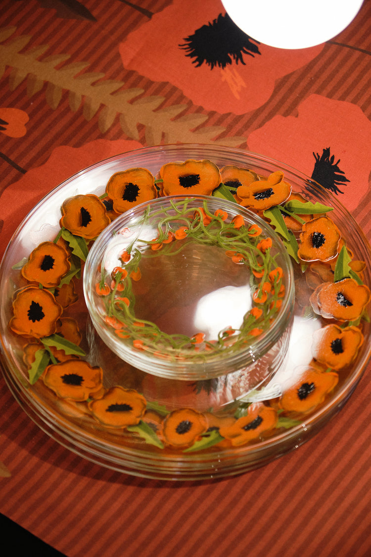 Crini & Sophia for Cabana Hand Painted Poppy Dinner Plate