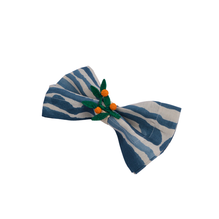 Set of 2 Orange Branch Handwoven Napkin Ring