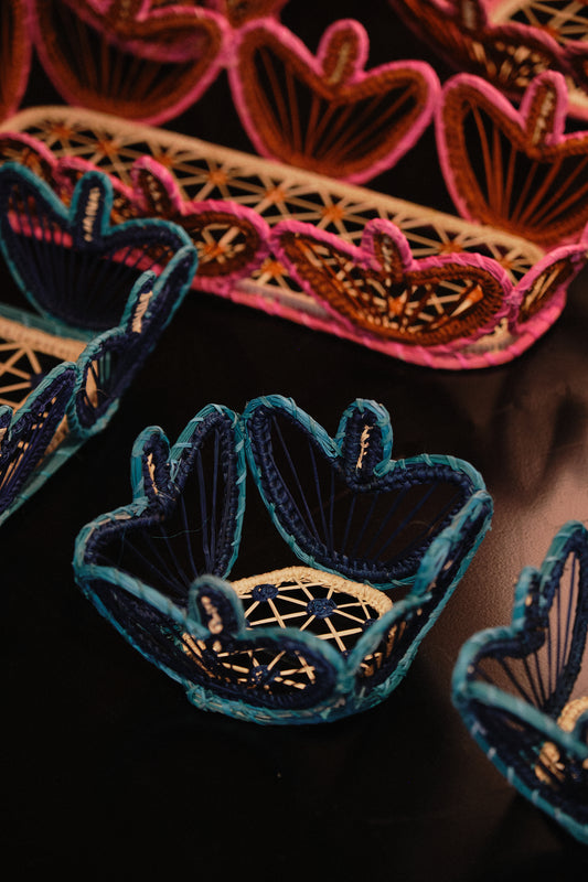 Blossom Handwoven Mini Blue Basket