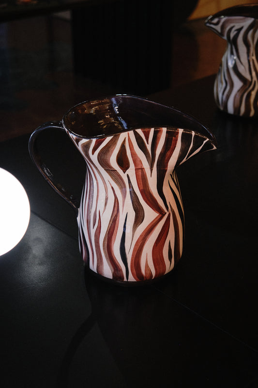 Animal Print Hand-Painted Ceramic Jug