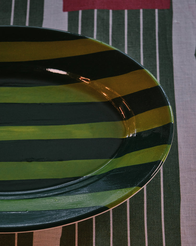 Striped Green Small Platter