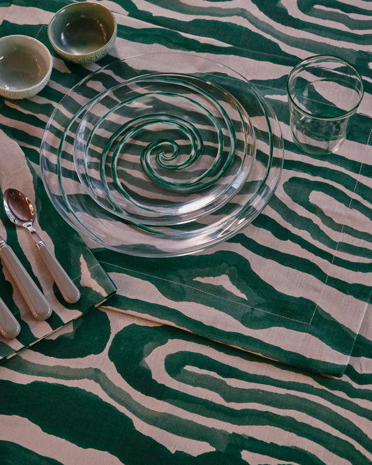 Set of 2 Animal Print Green Placemats