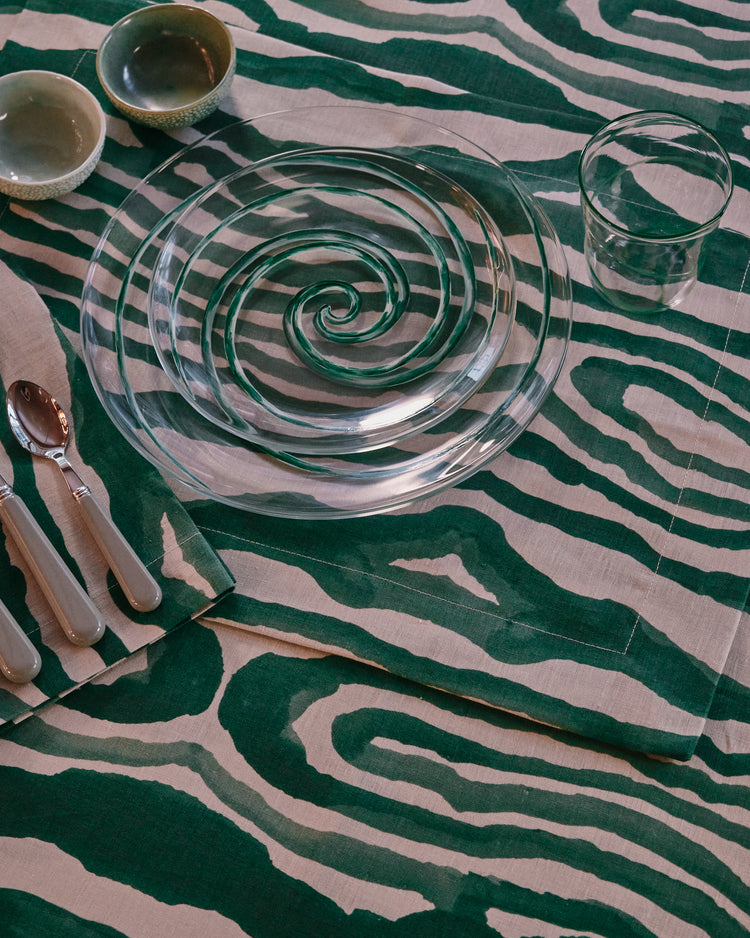 Set of 2 Animal Print Green Placemats