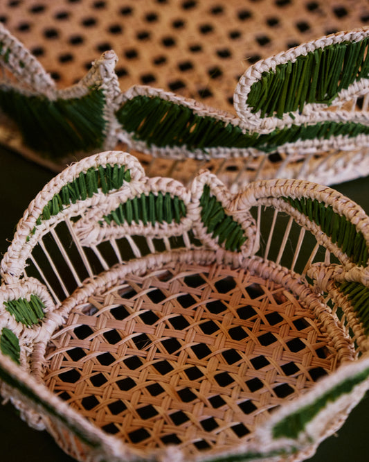 Petal Handwoven Green Small Basket