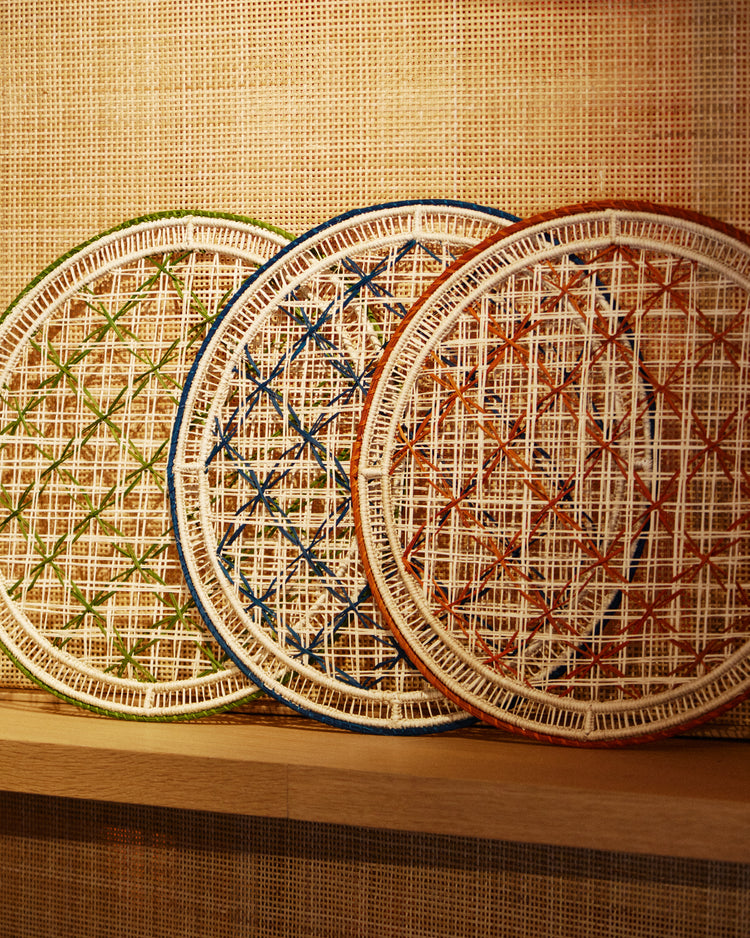 Checkered Handwoven Green Placemat