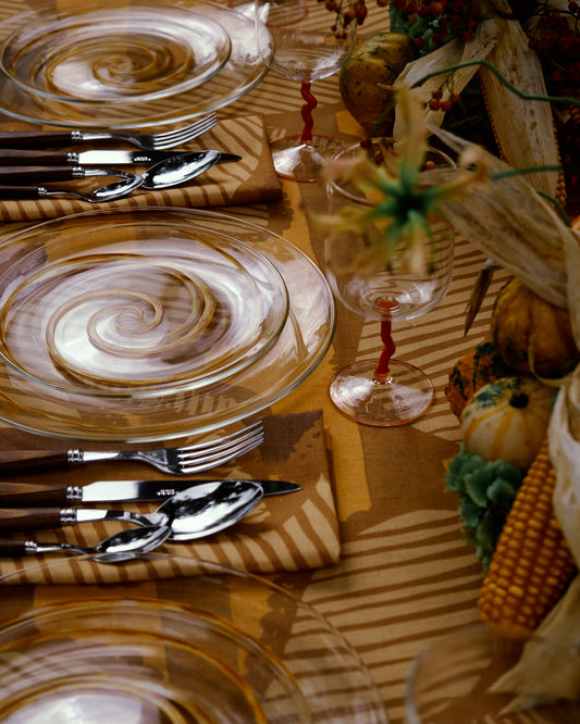 Set of 4 Hearts Yellow Linen Napkins