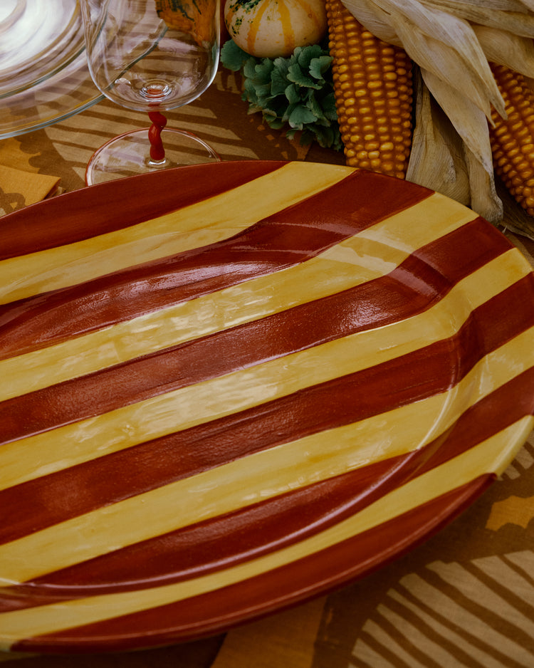 Striped Yellow Large Platter