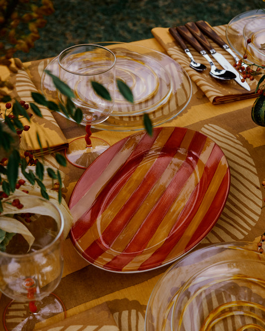 Striped Orange Small Platter