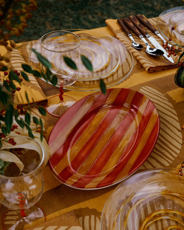 Striped Orange Small Platter