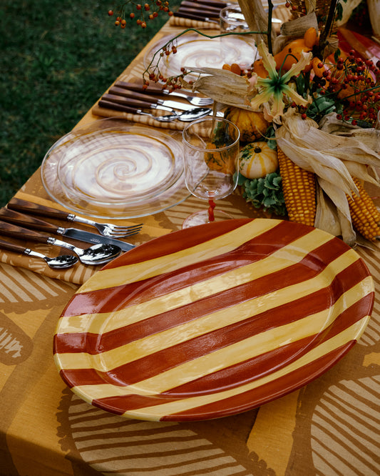 Striped Yellow Large Platter