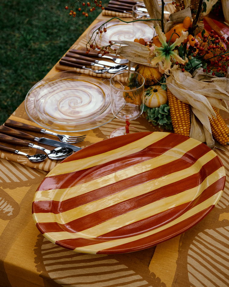 Striped Yellow Large Platter