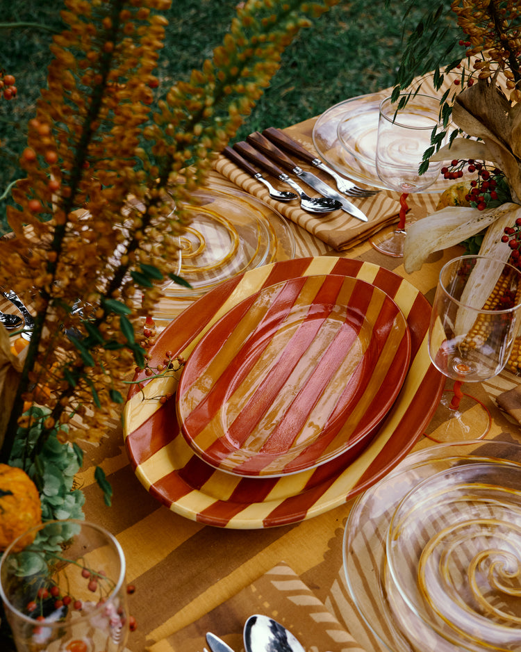 Striped Orange Small Platter