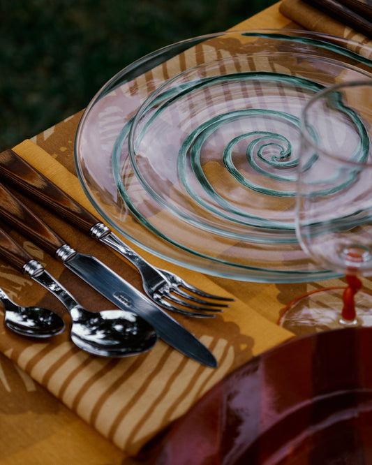 Set of 2 Hearts Yellow Linen Placemats