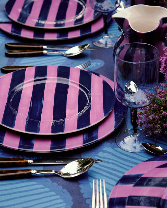Striped Purple Dinner Plate