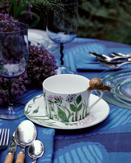 Limoges Hand-Painted Porcelain Lilac Cappuccino Cup