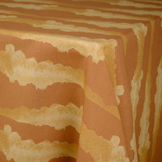 Tie-Dye Ochre Linen Tablecloth