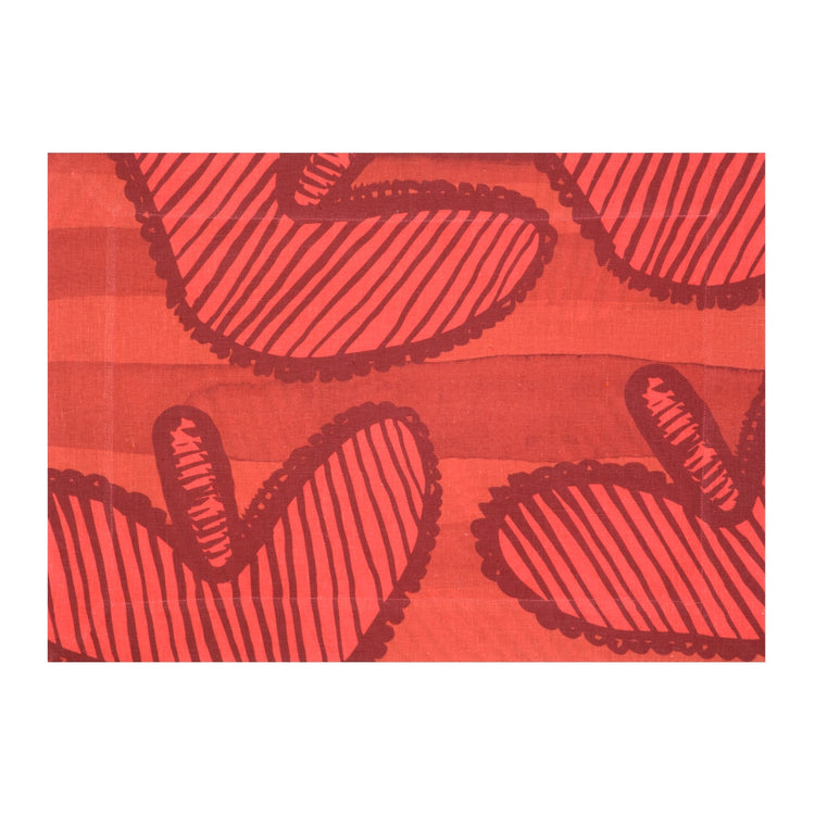 Set of 2 Hearts Red Linen Placemats