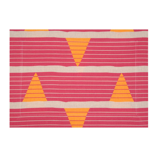 Set of 2 Lines Terracotta Linen Placemats