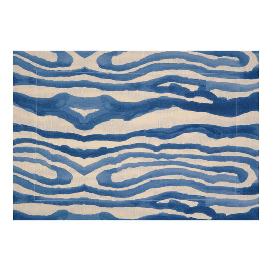 Set of 2 Animal Print Blue Placemats