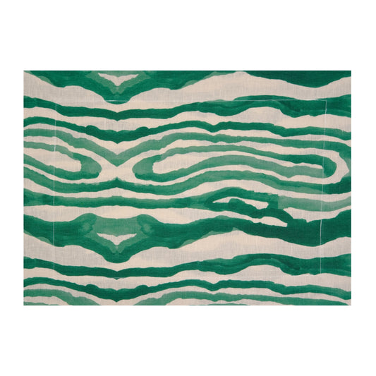 Set of 2 Animal Print Green Placemats
