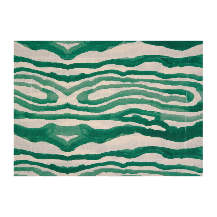 Set of 2 Animal Print Green Placemats
