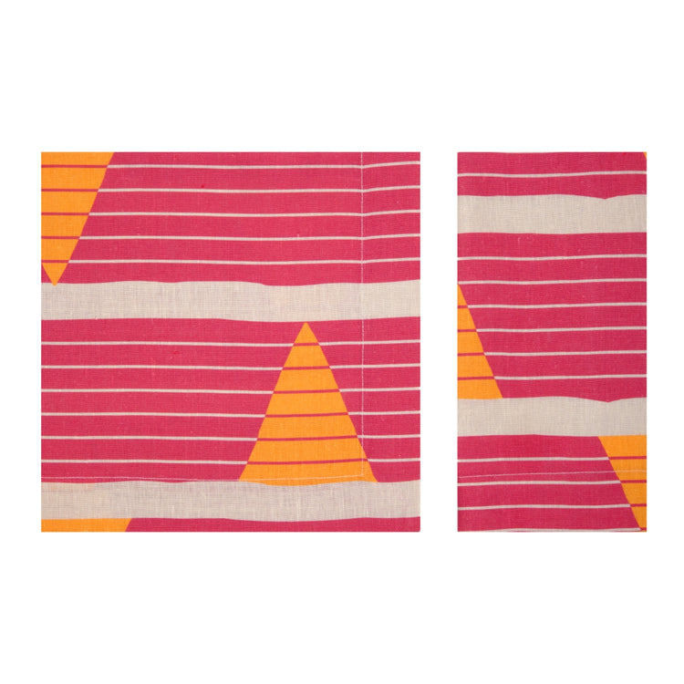 Set of 4 Lines Terracotta Linen Napkins