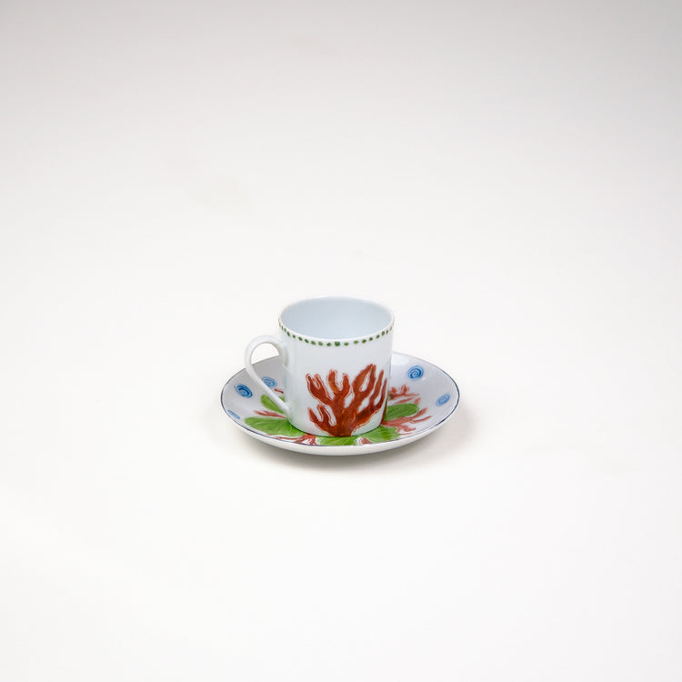 Limoges Hand-Painted Porcelain Seashells Espresso Cup