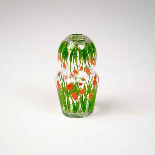 Bedside Table Water Hand-painted Glass Set Tulip Orange