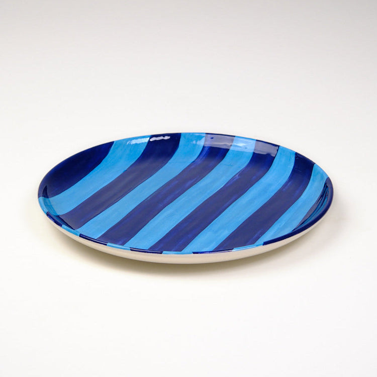 Striped Indigo Blue Extra Large Platter