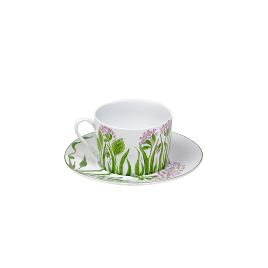 Limoges Hand-Painted Porcelain Lilac Tea Cup