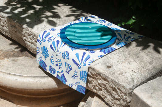 Striped Blue Dinner Plate