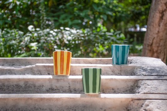 Striped Turquoise Cup